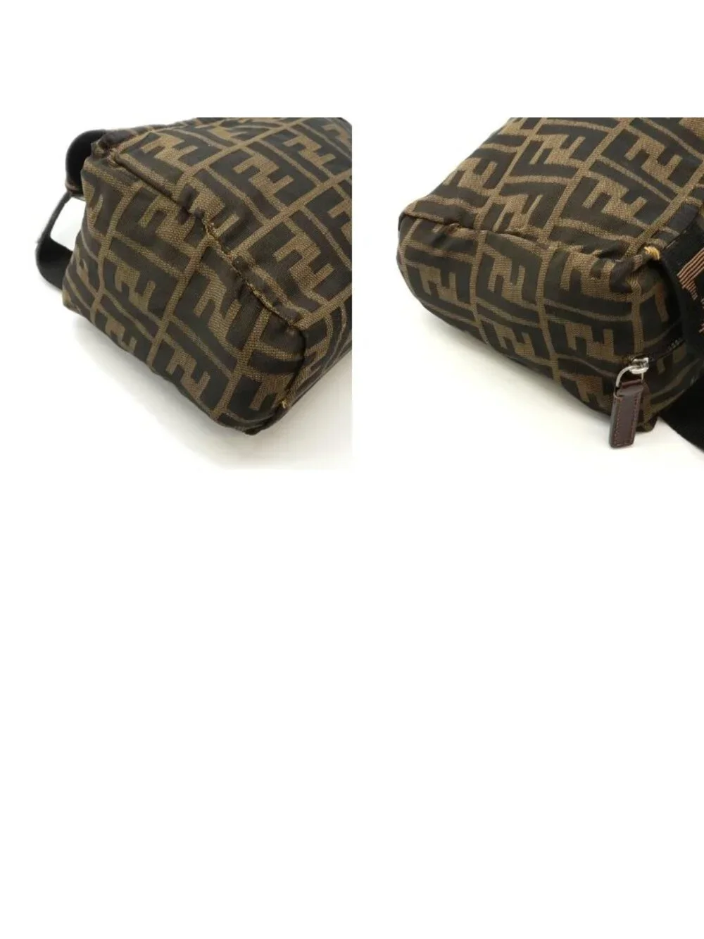Fendi Zucca Handbag Pouch Inventory Nylon Khaki